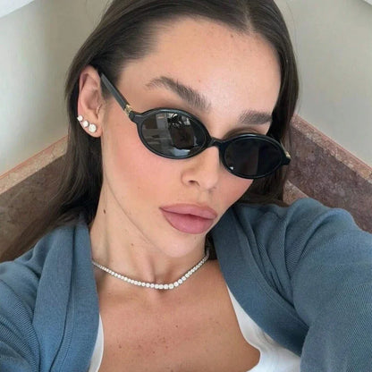 Bricql Noir – Y2K Retro Micro Oval Sunglasses
